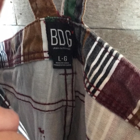 BDG Urban Outfitters Retro Striped Burron Up Overalls - Picture 11 of 13